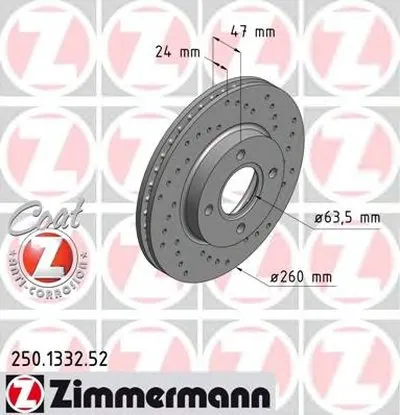 Тормозной диск SPORT BRAKE DISC COAT Z ZIMMERMANN купить
