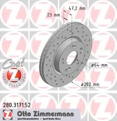 Тормозной диск SPORT BRAKE DISC COAT Z ZIMMERMANN купить