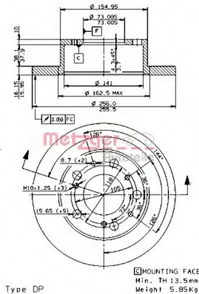 Тормозной диск AP METZGER купить