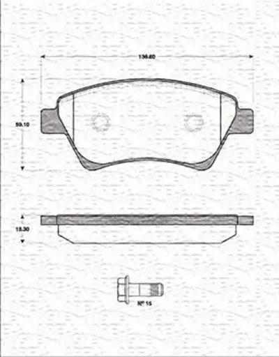 Комплект тормозных колодок, дисковый тормоз MAGNETI MARELLI купить