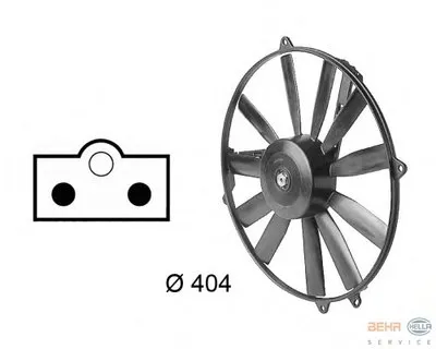 Вентилятор, охлаждение двигателя BEHR HELLA SERVICE купить