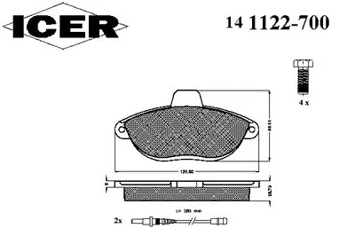 Комплект тормозных колодок, дисковый тормоз ICER купить