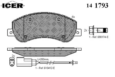 Комплект тормозных колодок, дисковый тормоз ICER купить