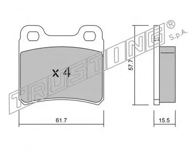 Комплект тормозных колодок, дисковый тормоз TRUSTING купить
