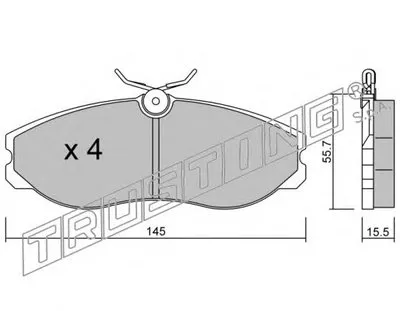 Комплект тормозных колодок, дисковый тормоз TRUSTING купить