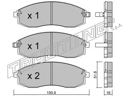 Комплект тормозных колодок, дисковый тормоз TRUSTING купить