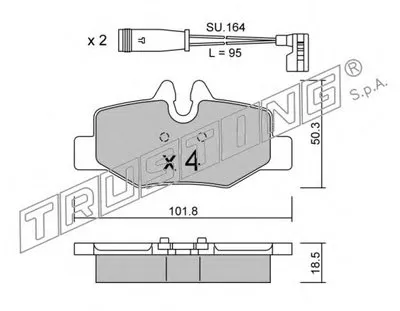 Комплект тормозных колодок, дисковый тормоз TRUSTING купить