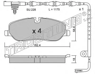 Комплект тормозных колодок, дисковый тормоз TRUSTING купить