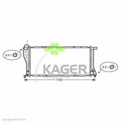 Радиатор, охлаждение двигателя KAGER купить