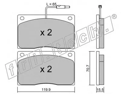 Комплект тормозных колодок, дисковый тормоз fri.tech. купить