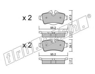 Комплект тормозных колодок, дисковый тормоз fri.tech. купить