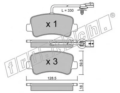 Комплект тормозных колодок, дисковый тормоз fri.tech. купить