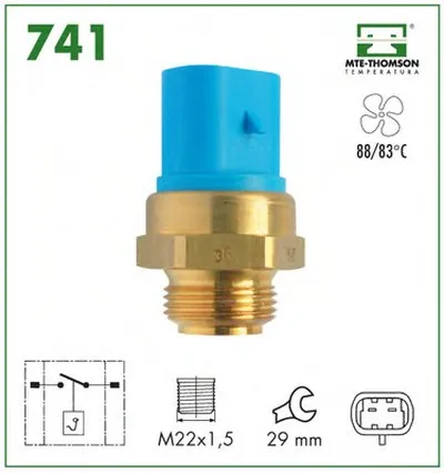 Термовыключатель, вентилятор радиатора MTE-THOMSON купить