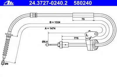 Трос, стояночная тормозная система ATE купить