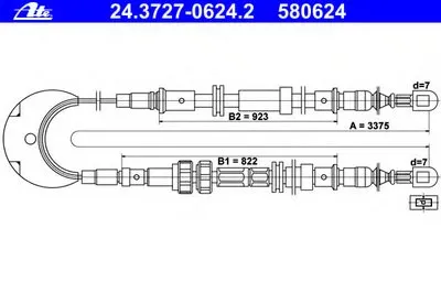 Трос, стояночная тормозная система ATE купить