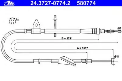 Трос, стояночная тормозная система ATE купить