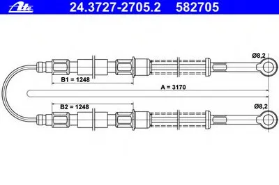 Трос, стояночная тормозная система ATE купить