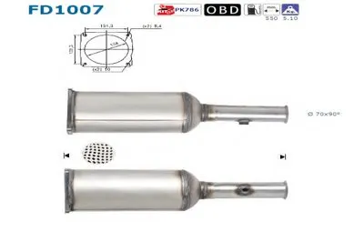 Сажевый / частичный фильтр, система выхлопа ОГ AS купить