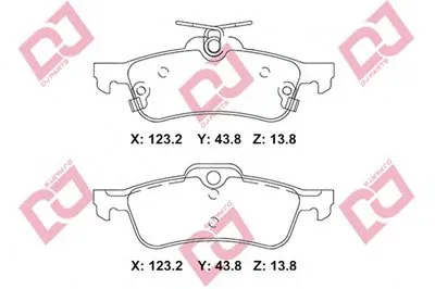 Комплект тормозных колодок, дисковый тормоз DJ PARTS купить