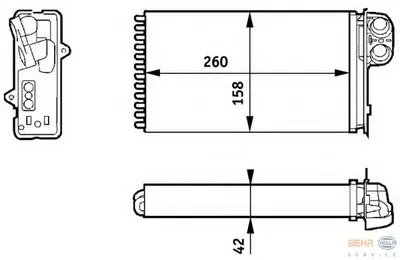 Теплообменник, отопление салона BEHR HELLA SERVICE HELLA купить