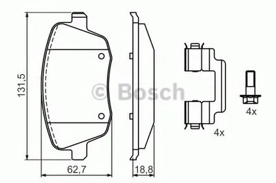 Комплект тормозных колодок, дисковый тормоз BOSCH купить