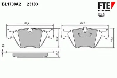 Комплект тормозных колодок, дисковый тормоз FTE купить