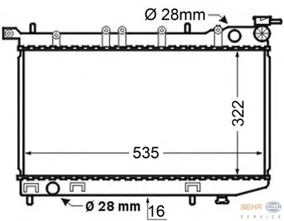 Радиатор, охлаждение двигателя BEHR HELLA SERVICE купить
