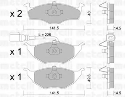 Комплект тормозных колодок, дисковый тормоз METELLI купить