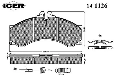 Комплект тормозных колодок, дисковый тормоз ICER купить