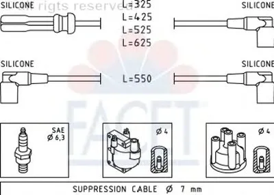 Комплект проводов зажигания FACET купить