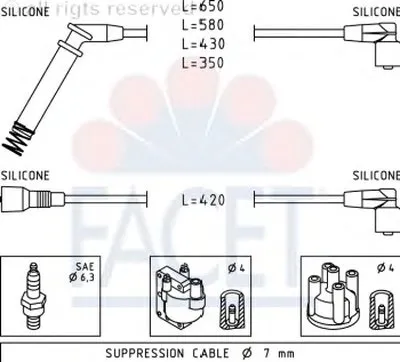 Комплект проводов зажигания FACET купить