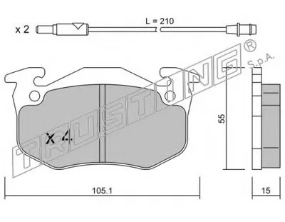 Комплект тормозных колодок, дисковый тормоз TRUSTING купить