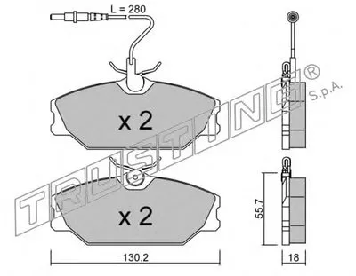 Комплект тормозных колодок, дисковый тормоз TRUSTING купить