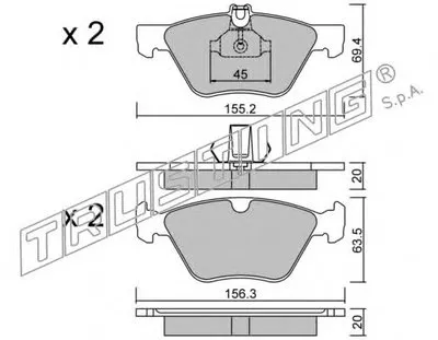 Комплект тормозных колодок, дисковый тормоз TRUSTING купить