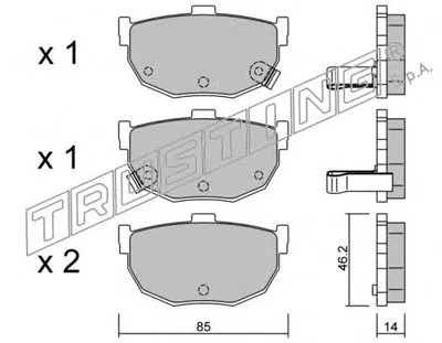 Комплект тормозных колодок, дисковый тормоз TRUSTING купить