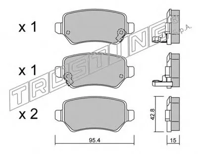 Комплект тормозных колодок, дисковый тормоз TRUSTING купить