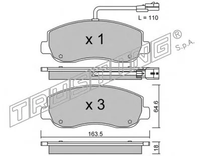 Комплект тормозных колодок, дисковый тормоз TRUSTING купить