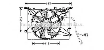 Вентилятор, охлаждение двигателя AVA QUALITY COOLING купить