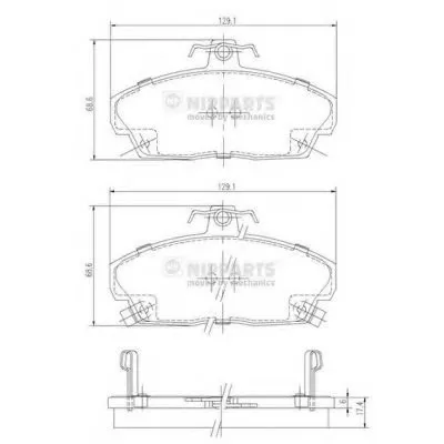 Комплект тормозных колодок, дисковый тормоз NIPPARTS купить