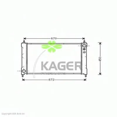 Радиатор, охлаждение двигателя KAGER купить