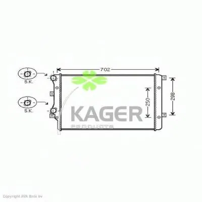 Радиатор, охлаждение двигателя KAGER купить