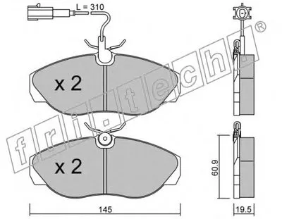 Комплект тормозных колодок, дисковый тормоз fri.tech. купить