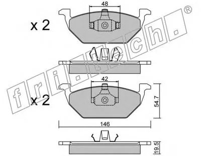 Комплект тормозных колодок, дисковый тормоз fri.tech. купить