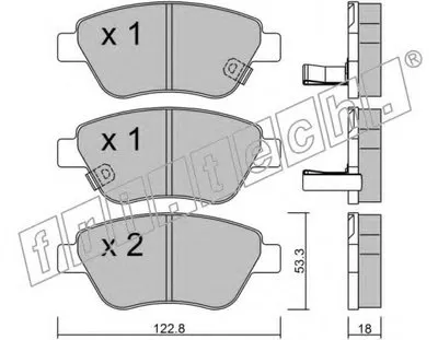 Комплект тормозных колодок, дисковый тормоз fri.tech. купить