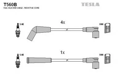 Комплект проводов зажигания TESLA купить