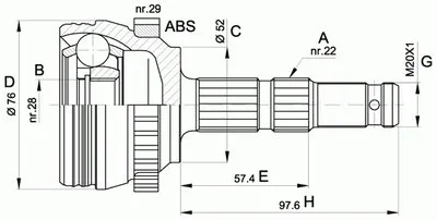 Шарнирный комплект, приводной вал SPIN OPEN PARTS купить