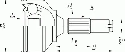 Шарнирный комплект, приводной вал SPIN OPEN PARTS купить