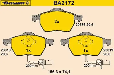 Комплект тормозных колодок, дисковый тормоз BARUM купить