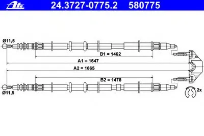 Трос, стояночная тормозная система ATE купить