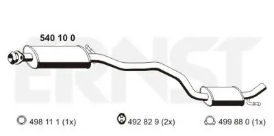 Средний глушитель выхлопных газов ERNST купить